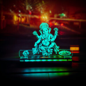 Lord Ganesha Multicolor Acrylic LED Lamp - Image 3