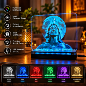 Alternative view of Adiyogi Shiva Multicolor Acrylic LED Lamp