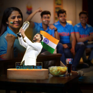 Virat Kohli with ICC Champions Trophy 2025 LED Acrylic Lamp - Image 3
