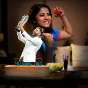Virat Kohli with ICC Champions Trophy 2025 LED Acrylic Lamp - Image 4