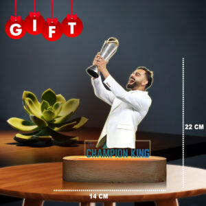 Virat Kohli with ICC Champions Trophy 2025 LED Acrylic Lamp - Image 5