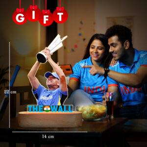 Rahul Dravid with ICC T20 World Cup 2024 Trophy LED Acrylic Lamp - Image 3