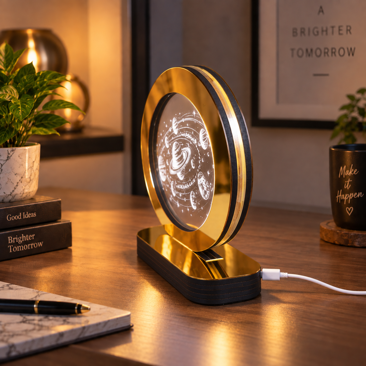 Golden Galaxy Orbit Lamp - Image 4