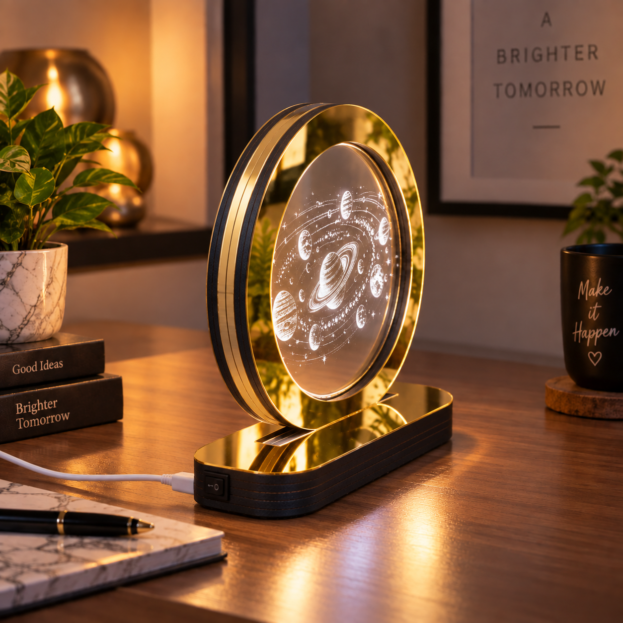 Golden Galaxy Orbit Lamp - Image 3