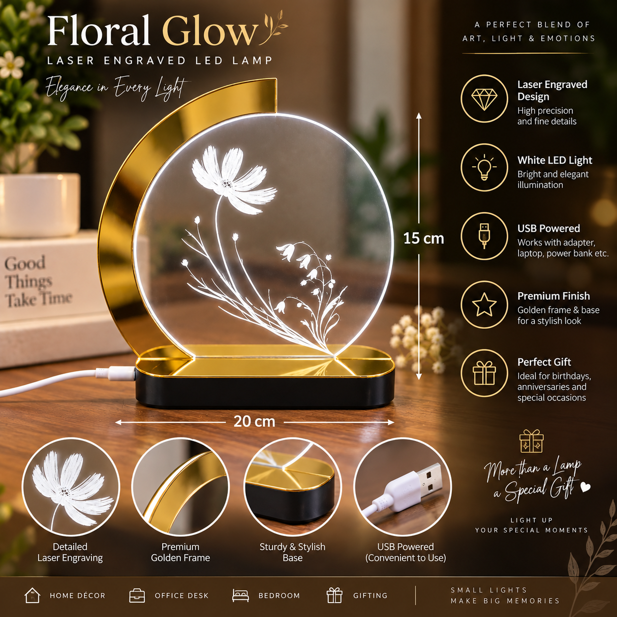 Floral Glow LED Lamp - Image 2