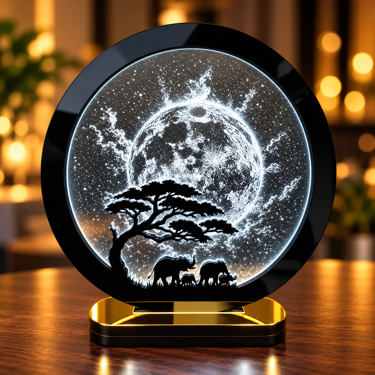Moonlight Laser Engraved LED Lamp